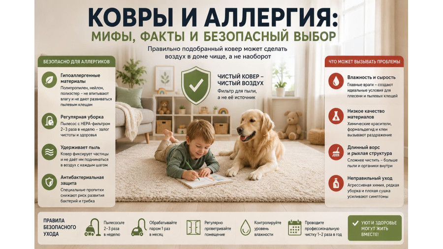Ковер и аллергия — миф или правда?